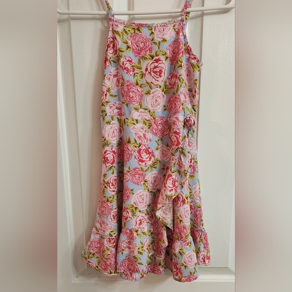 Wrap, dress floral Ruffled hem spaghetti straps - Picture 1 of 5